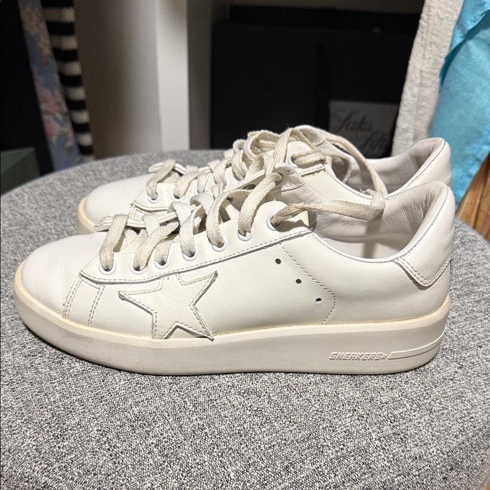 Golden Goose White Leather Star Sneakers